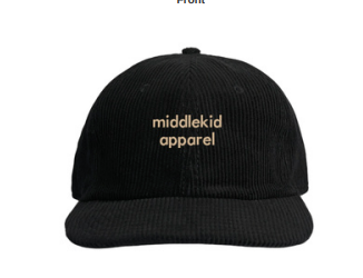 Middle Kid Apparel Black Cord Cap